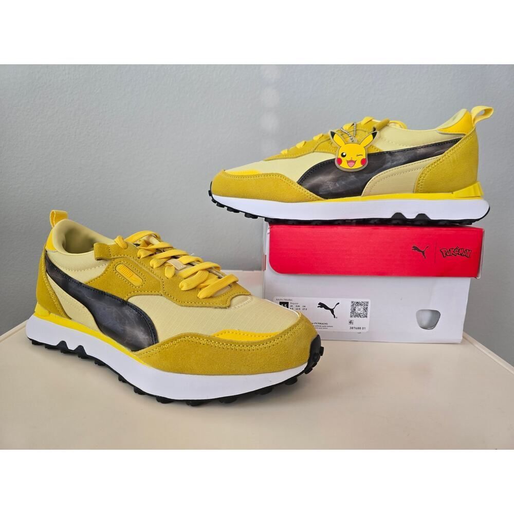 Puma Pokemon Pikachu Sneakers Yellow Men 9.5 Women 11 NWT Box Unisex Anime